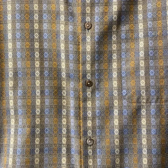 Jhane Barnes Men’s Blue Transpose Patterned Multi-Colored Button-Down Shirt - Picture 6 of 16